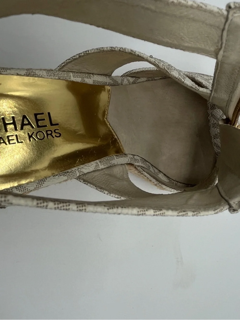 Michael Kors Damita Logo Espadrille Wedge Sandals. Excellent condition.  8 1/2 M